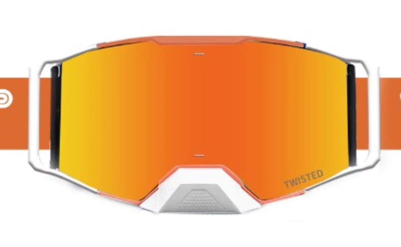 Twisted MX Goggles TTP71B Orange/White Mirror lens — Twisted